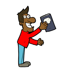 cartoon man with book