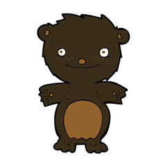 cartoon happy little black bear