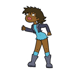 cartoon girl in leather jacket