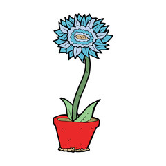 cartoon flower in pot