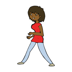 cartoon woman walking
