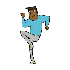 cartoon man jogging on spot