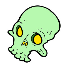 cartoon spooky skull