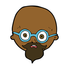 cartoon shocked man with beard