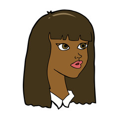 cartoon pretty girl with long hair