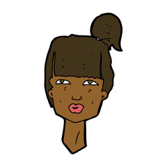 cartoon female head