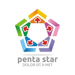 Logo Penta House Arrow Design Icon Symbol