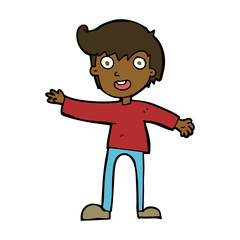 cartoon excited boy