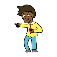 cartoon funny office man pointing