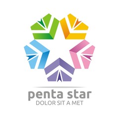 Logo Penta House Star Arrow Design Icon Symbol