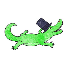 Fototapeta premium cartoon crocodile in top hat