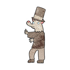 cartoon werewolf in top hat