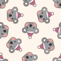 animal koala cartoon ,seamless pattern