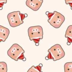 animal pig cartoon ,seamless pattern