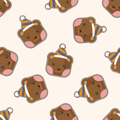 animal bear cartoon ,seamless pattern