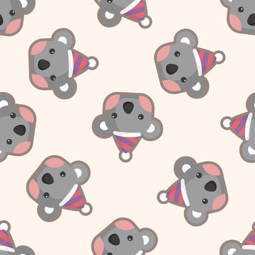 animal koala cartoon ,seamless pattern