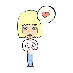 cartoon woman in love