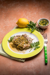 meat with gremolada, traditional italian recipe