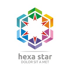 Logo Hexa Star House  Design Icon Symbol