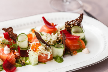 salmon with vegetables