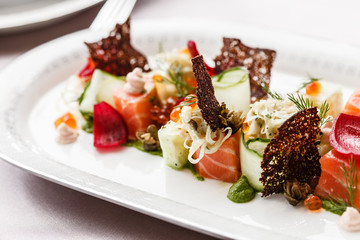 salmon with vegetables