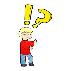 cartoon confused boy