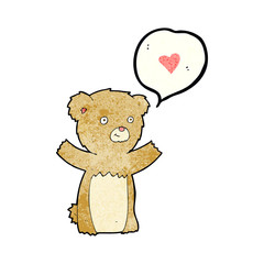 cartoon teddy bear with love heart