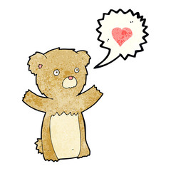 cartoon teddy bear with love heart