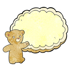 cartoon bear with text space cloud