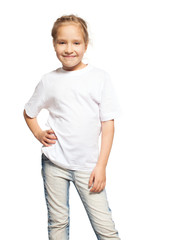 Child in white t-shirt