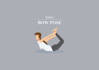 Yoga Asana Bow Pose Vector Illustration