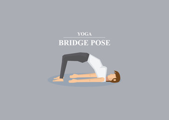 Yoga Asana Bridge Pose Vector Illustration