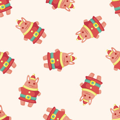 animal rabbit cartoon christmas style ,seamless pattern