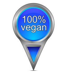 map pointer with 100% vegan