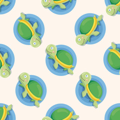 sea animal turtle cartoon ,seamless pattern