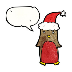 cartoon christmas robin