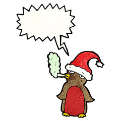 cartoon christmas robin smoking cigarette