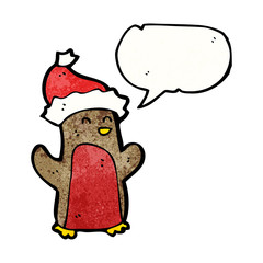 cartoon christmas robin