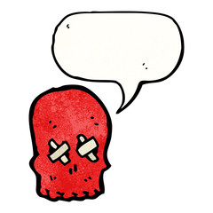 spooky skull cartoon