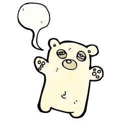 cartoon tired little polar bear
