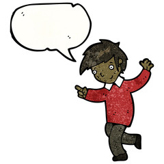 enthusiastic boy cartoon