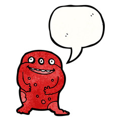 cartoon monster with speech bubble