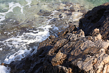 texture of sea waves rocks surf