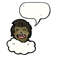 head in clouds cartoon man