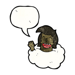 head in clouds cartoon man