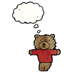 cartoon teddy bear with thought bubble