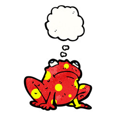 poisonous frog with thought bubble