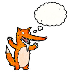 drooling hungry fox cartoon