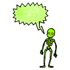 spooky green skeleton cartoon