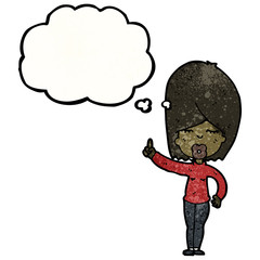 cartoon woman with idea